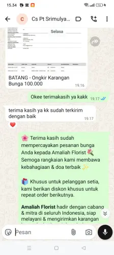 Testimonial Papan Bunga